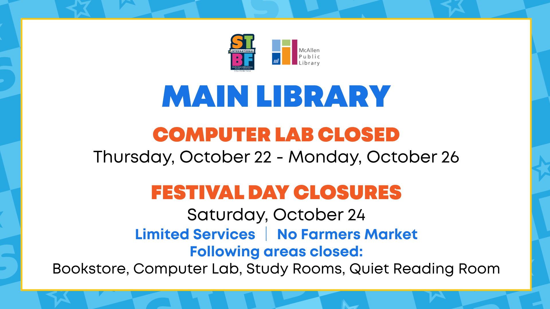 STIBF Limited Services at Main Library